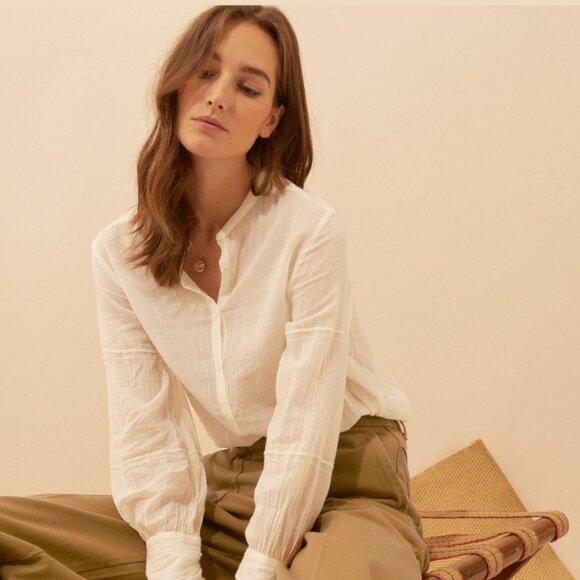 NEW ba&sh 100% Cotton Samy Blouse White Ecru XS, 0 - Picture 6 of 11